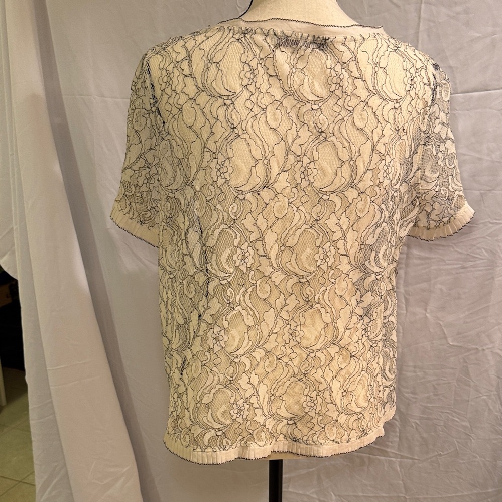 LOFT Cream Lace Blouse - Picture 7 of 16
